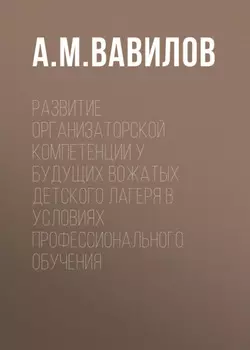 Развитие организаторской компетенции у будущих вожатых детского лагеря в условиях профессионального обучения