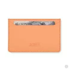 Artskilltouch ультратонкий кожаный картхолдер персиковый