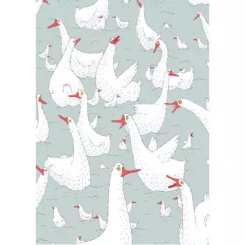 Авторская открытка Гуси