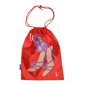 Большой мешочек для обуви в поездку красный Mes Shoes