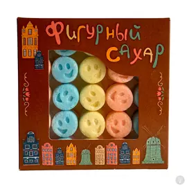 Цветной фигурный сахар ручной работы Смайлики
