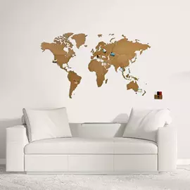 Деревянная карта мира Wall Decoration Brown 90 х 54 см.