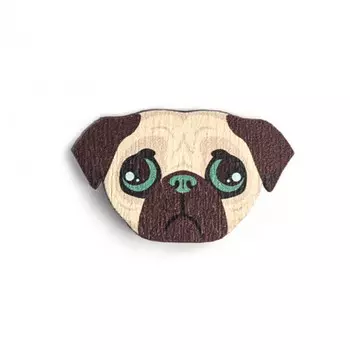 Деревянный пин Waf-Waf Мопс