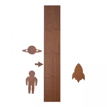 Детский ростомер из дерева Линейка Космос