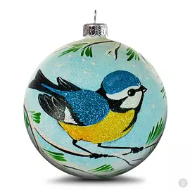 Елочная игрушка Синичка ручная работа 10 см