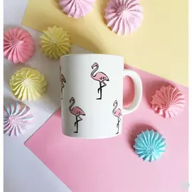 Фарфоровая кружка Розовый фламинго