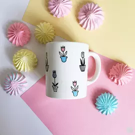 Фарфоровая кружка Тюльпаны