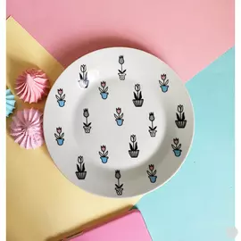 Фарфоровая тарелка Тюльпаны