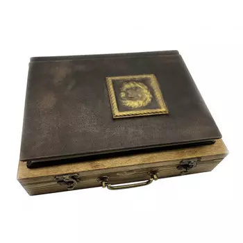 Фотоальбом из натуральной кожи Leo в кейсе из дерева