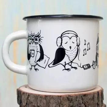 Эмалированная кружка Совы
