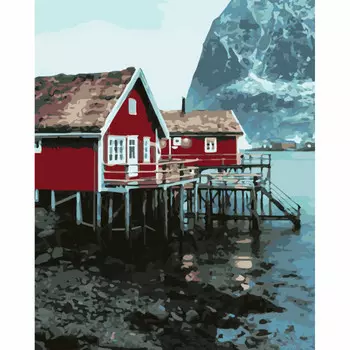 Картина по номерам Домик на берегу