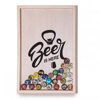 Копилка для крышек Beer is here светлое дерево