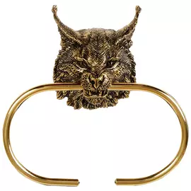 Латунный держатель для туалетной бумаги ручной работы Рысь