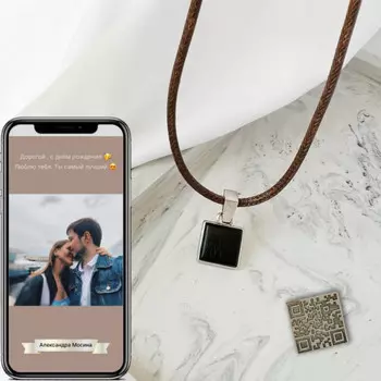 Мужской HI-TECH кулон с живым посланием Gidor (5 камней на выбор)