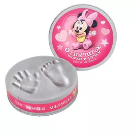 Набор для творчества Сделай слепок ручки и ножки Вашего малыша Микки Маус розовый