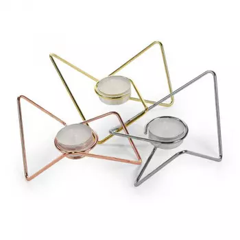 Набор из 3-х подсвечников Tri-Angular Loop хром-медь-золото