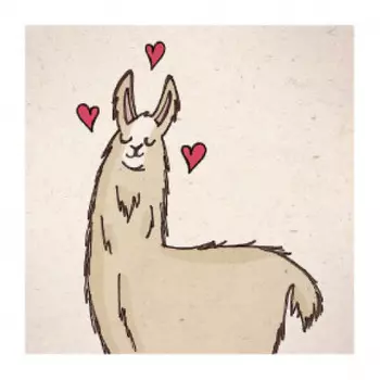 Открытка Лама