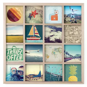 Панно для фотографий Gridart дерево/орех