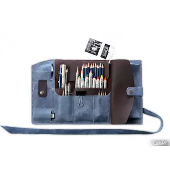 Пенал кожаный Artskill Pro (голубой)