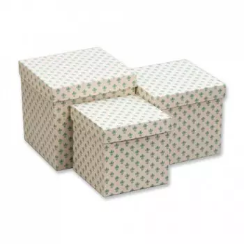 Подарочная коробка куб Лилии зеленые