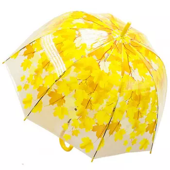 Прозрачный Зонт Листья желтый