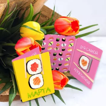 Шоколадная открытка 8 марта Роллы