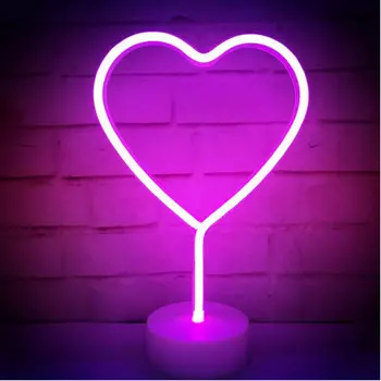 Светильник с неоновым эффектом Сердце