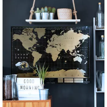 Truemap Black - черная скретч карта мира Deluxe