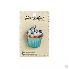 Значок ручной работы Капкейк с ягодами