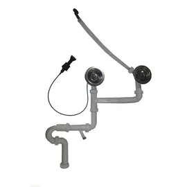 Двойной сифон с переливом и клапаном-автоматом.