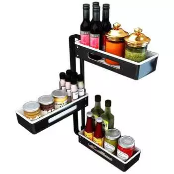 3-х уровневая настенная алюминиевая поворотная полка Storage Organizer