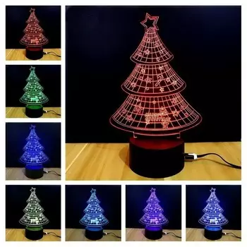 3D Светильник - Новогодняя Елочка