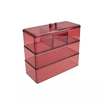 Акриловый органайзер для косметики Multi-Functional Storage Box QFY-3120, бордовый