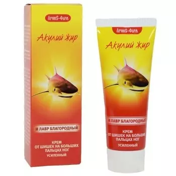 Акулий жир и Лавр - крем от шишек на больших пальцах ног