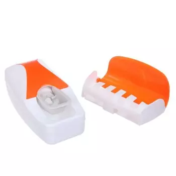 Автоматический дозатор зубной пасты и держатель для щёток, оранжевый