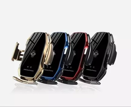 Автомобильный держатель с беспроводной зарядкой Smart Sensor A5S, красный