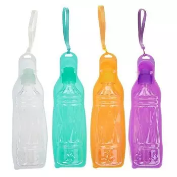 Автопоилка прогулочная с фигурной бутылочкой, 450 мл, микс цветов