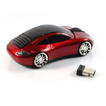 Беспроводная мышь в форме машины Porsche, Красный