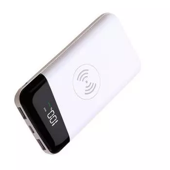 Беспроводная зарядка для телефона с индикатором заряда 8000 mAh, белый