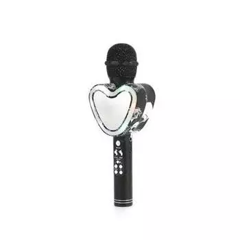 Беспроводной Bluetooth микрофон Q5 зеркальное сердце, чёрный