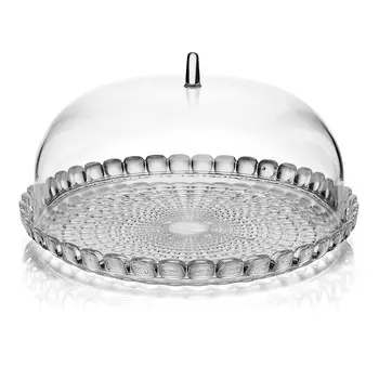 Блюдо сервировочное с крышкой Tiffany, 30 см, серое