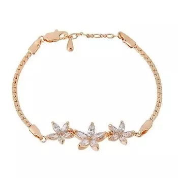 Браслет с кристаллами «Три цветка»