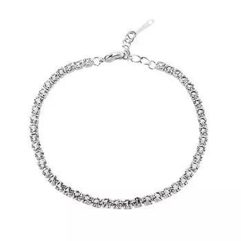 Браслет с кристаллами «Змейка», Серебро