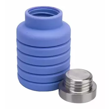 Бутылка для воды силиконовая складная с крышкой, 500 мл, оранжевый