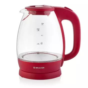 Чайник электрический Brayer BR1045RD, 2200 Вт, 1,8 л, розовый