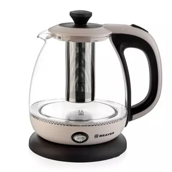 Чайник электрический Brayer BR1046, 1100 Вт, 1 л, стеклянный