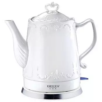 Чайник электрический DELTA LUX DL-1236 :1500Вт, фарфор, 1,5л (Россия)(6)