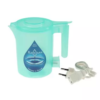 Чайник электрический - Капелька, 0.5 л, 600 Вт, бирюзовый