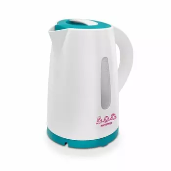 Чайник электрический Мастерица ЕК-1701M белый/бирюзовый