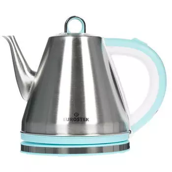 Чайник Eurostek EEK-GL03T, серебристый/бирюзовый